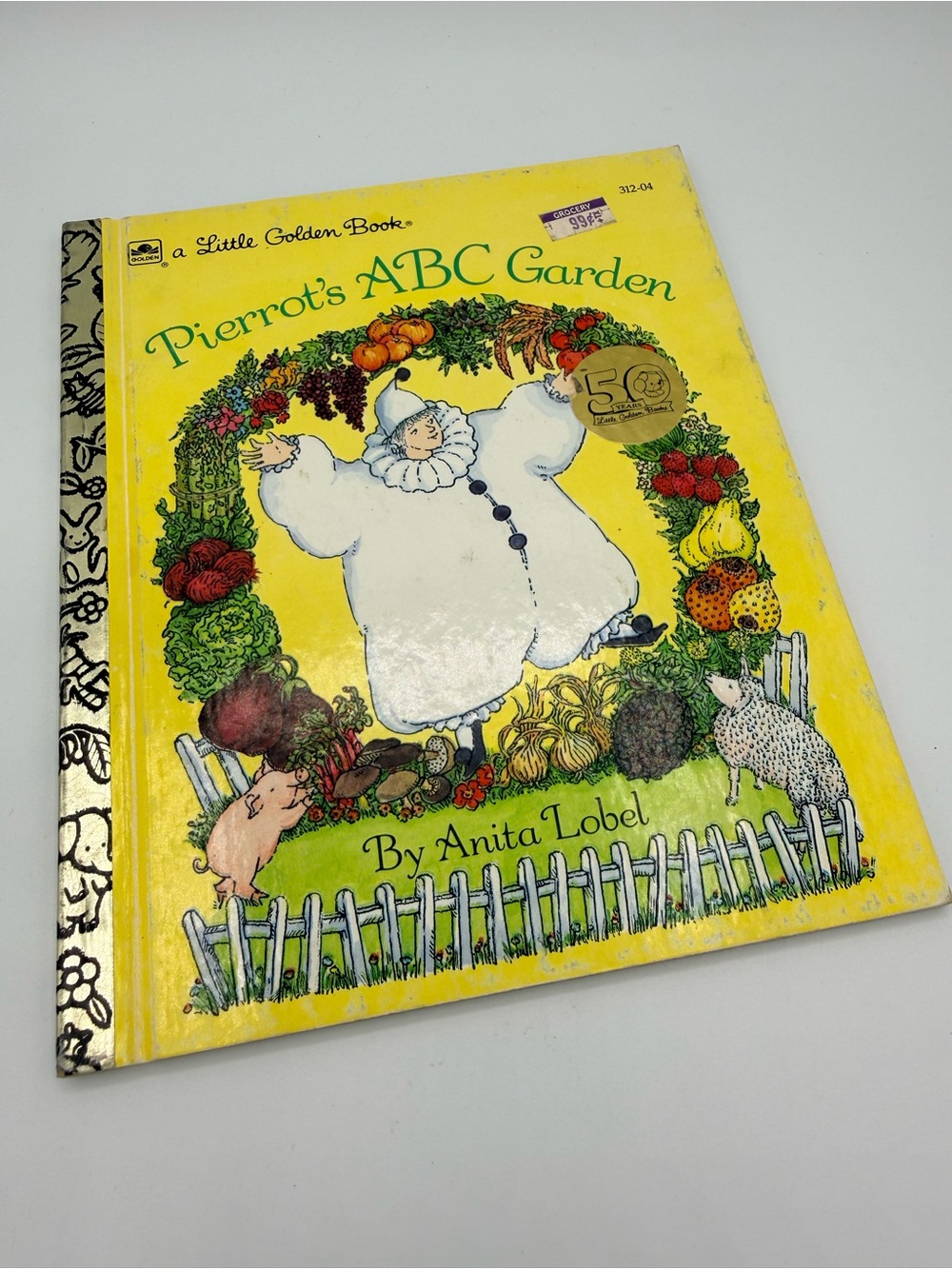 Pierrot's ABC Garden Little Golden Book Bu Anita Lobel - Yellow Cover circa 1992